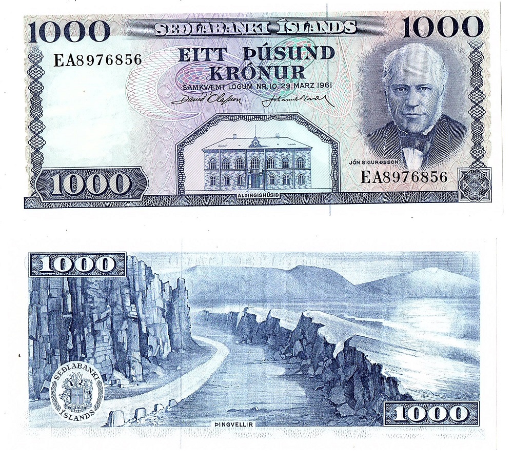 Iceland #46a(6)  1000 Krónur